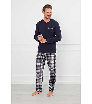 Памучна мъжка пижама в тъмносиньо Edwin снимка