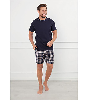 Мъжка памучна пижама в тъмносиньо Edwin снимка