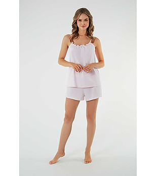 Дамска памучна лятна пижама в светлорозово Fifi снимка