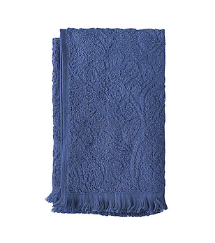 Хавлиена кърпа с ресни Katy в тъмносиньо 40х60 см снимка