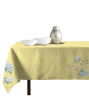 Жълта покривка с принт 140х240 см снимка