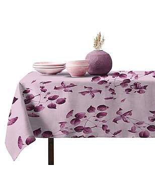 Лилава покривка с принт 140х240 см снимка