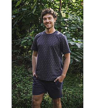 Мъжка памучна пижама в тъмносиньо Ricardo снимка