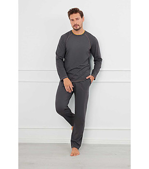 Мъжка памучна пижама в цвят графит Salomon снимка