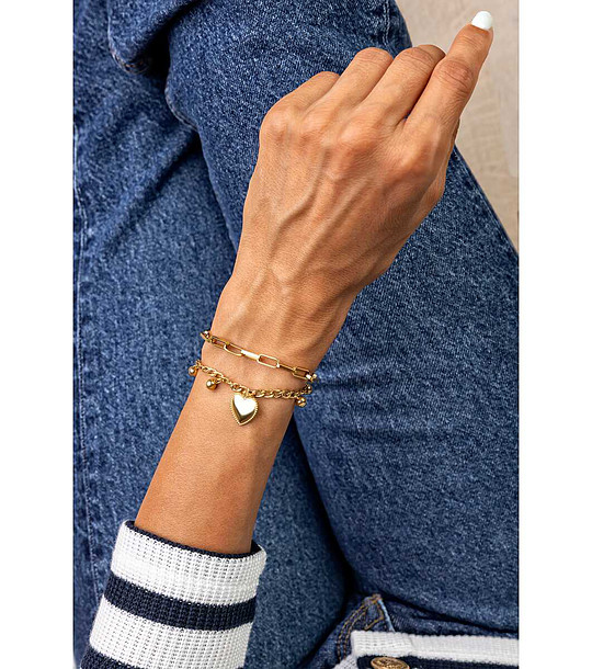 Позлатена дамска гривна със сърце Cameron снимка