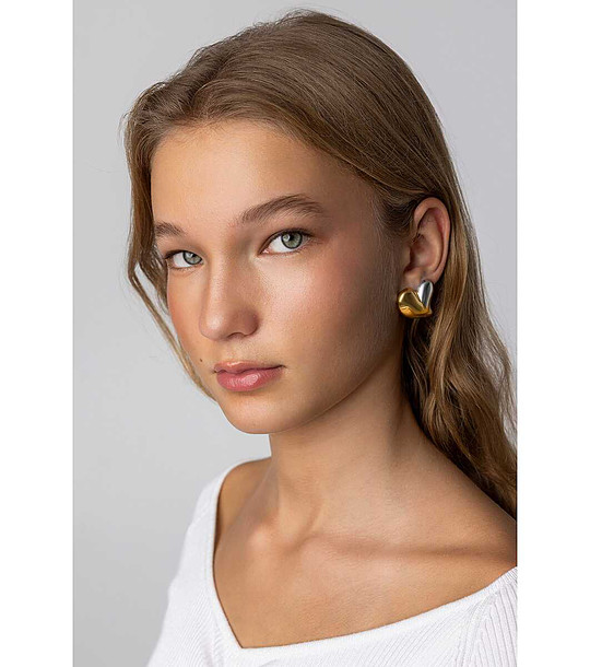 Позлатени дамски обеци в два цвята Bonnie снимка