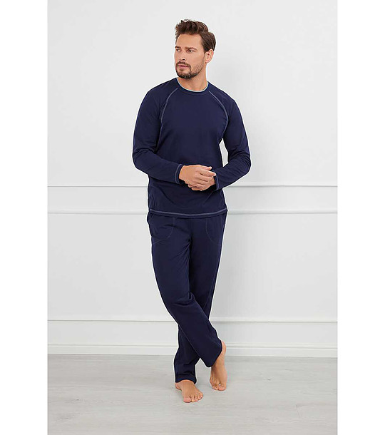 Мъжка памучна пижама в тъмносиньо Salomon снимка