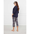 Памучна дамска пижама в тъмносиньо Dona-3 снимка