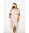 Дамски халат с къс ръкав в бежово Dotyk-3 снимка