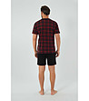 Памучна мъжка лятна пижама в червено и черно Eliasz-1 снимка