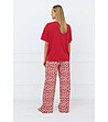 Дамска памучна червена пижама Evora-1 снимка