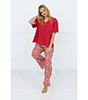 Дамска памучна червена пижама Evora-2 снимка