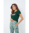Дамска памучна пижама в зелени нюанси Florisa-4 снимка