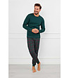 Тъмнозелена мъжка памучна пижама Fogo-1 снимка