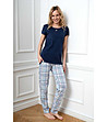 Памучна дамска пижама в сини нюанси Glamour-3 снимка