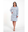 Памучна светлосиня нощница с принт Gracjela-3 снимка