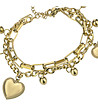 Позлатена дамска гривна със сърце Cameron-2 снимка