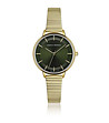 Дамски златист часовник със зелен циферблат-1 снимка