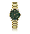 Дамски златист часовник с циферблат в зелено-1 снимка