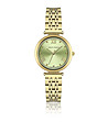 Златист дамски часовник със светлозелен циферблат-1 снимка