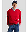 Червен мъжки памучен пуловер VASSIC -1 снимка