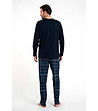Мъжка памучна пижама в тъмносиньо Jakub -1 снимка