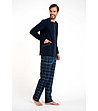 Мъжка памучна пижама в тъмносиньо Jakub -3 снимка
