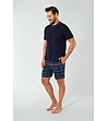 Тъмносиня мъжка памучна лятна пижама Ruben -2 снимка