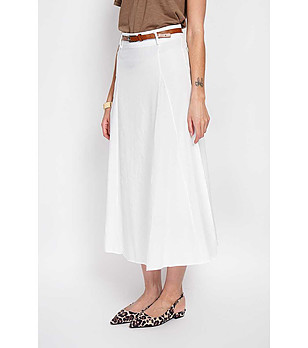 Бяла пола от памук и лен снимка