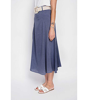 Синя пола от памук и лен снимка