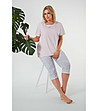 Дамска пижама в светлорозово с принт Tacoma-4 снимка