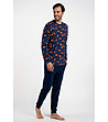 Мъжка тъмносиня пижама с принт Witalis -2 снимка