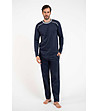 Памучна мъжка тъмносиня пижама Zbyszek -2 снимка
