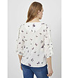 Бяла дамска блуза с принт -2 снимка