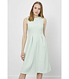 Рокля в бледозелено без ръкави-2 снимка