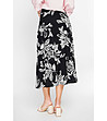 Черна дамска пола от лен и памук с принт Alfina-1 снимка
