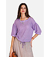 Ленена дамска блуза в лилаво Bretta-2 снимка