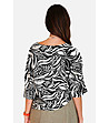 Дамска блуза в бяло и черно Sima-3 снимка
