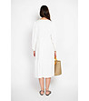 Рокля с лен в бяло-4 снимка