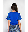 Кралскосиня дамска блуза от лен и памук-2 снимка