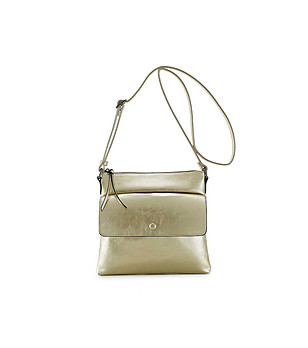 Дамска златиста чанта през рамо Karimа снимка