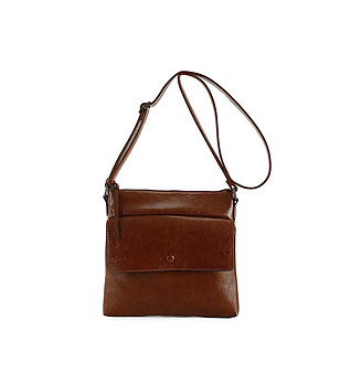 Дамска кафява чанта през рамо Karimа снимка