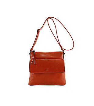 Дамска чанта през рамо в оранжево Karimа снимка