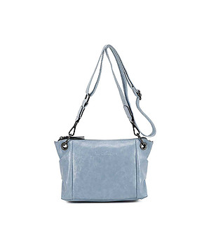 Светлосиня дамска чанта с презрамка Sanom снимка