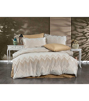 Единичен памучен плик ранфорс Карамела 150х215 см снимка