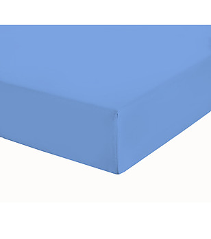 Памучен чаршаф с ластик в синьо 140х200 см снимка