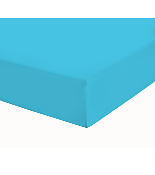 Памучен чаршаф с ластик 200х200 см в цвят аква снимка