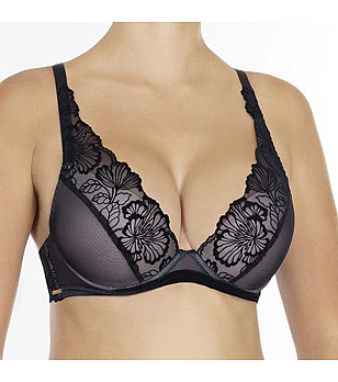 Черен сутиен с повдигащ ефект Flora снимка