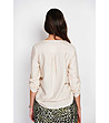 Светлобежова дамска блуза с лен-2 снимка