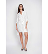 Бяла асиметрична рокля с лен-1 снимка
